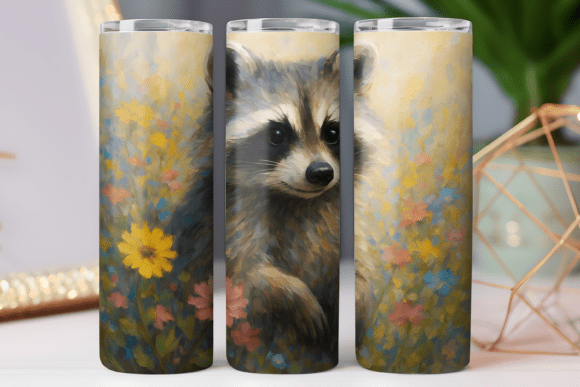 Floral Raccoon Tumbler Wrap 20oz Skinny Review