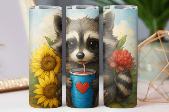 Flower Raccoon Tumbler Wrap 20oz Skinny Review