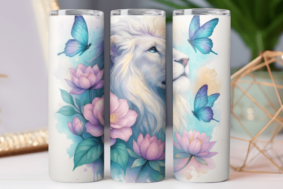 Lion Floral Tumbler Wrap 20oz PNG Design Review