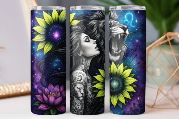 Lion Floral Tumbler Wrap 20oz Skinny PNG Review