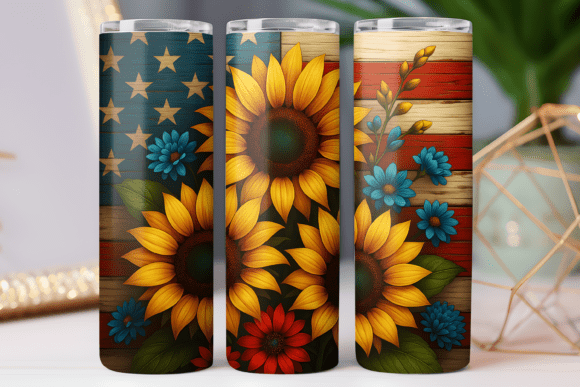Sunflower Patriotic Tumbler Wrap 20oz Review