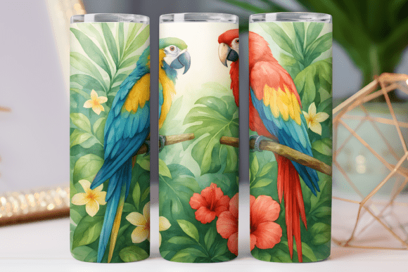 Tropical Pattern Tumbler Wrap Design PNG Review
